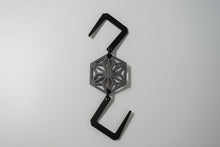 画像をギャラリービューアに読み込む, 艶消し黒塗装済みS字フック「麻の葉」1個